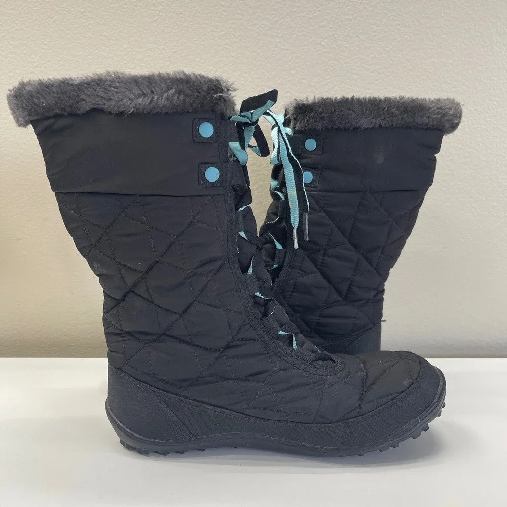 Columbia Minx Mid II Boots Girls 7 Black Waterproof Omni-Heat Snow BY1313